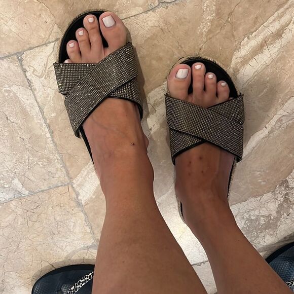 Sequin sparkly espadrilles sz 8 EUC - Picture 2 of 3